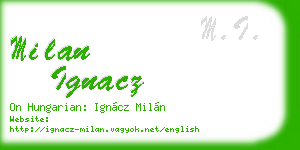 milan ignacz business card